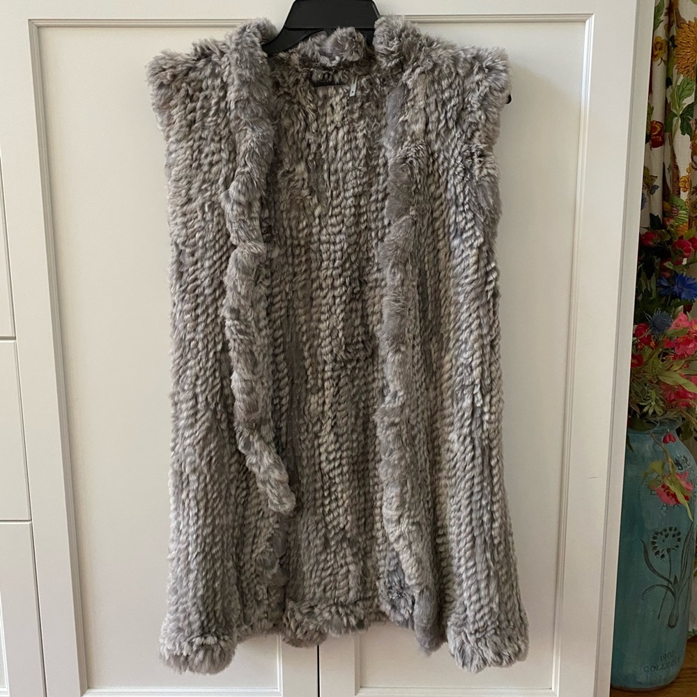 Gray Rabbit Fur Vest